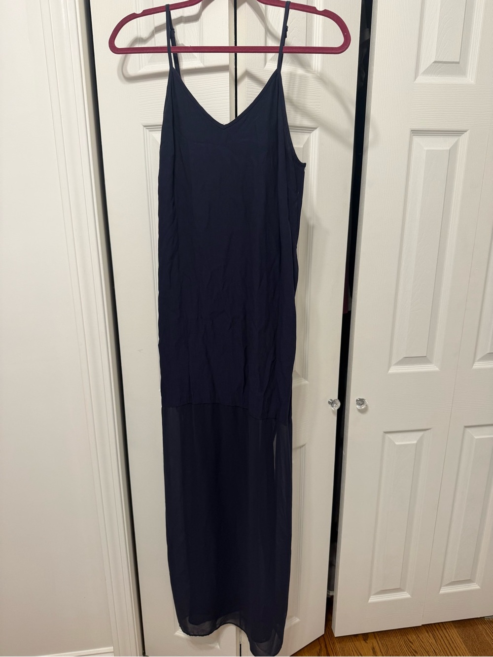 Gentle Fawn Navy Chiffon Maxi Dress – Size 6